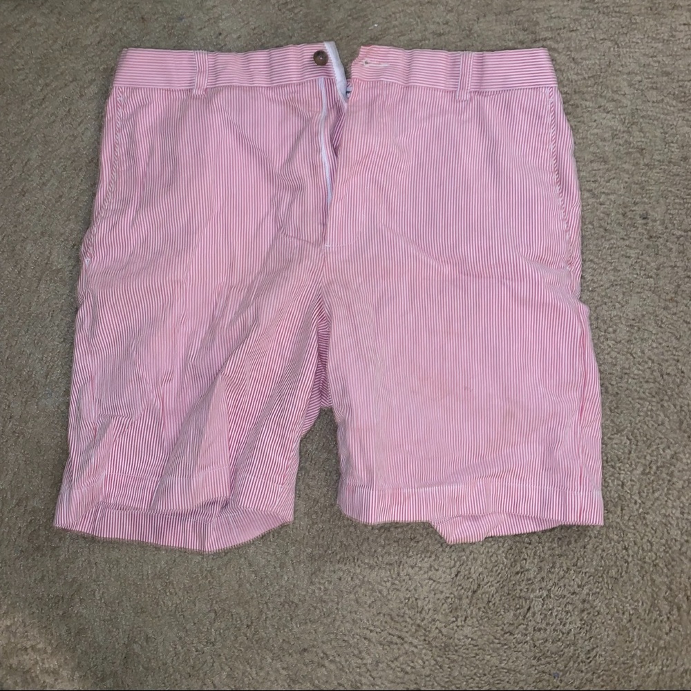 Pin-striped oxford golf MENS SHORTS